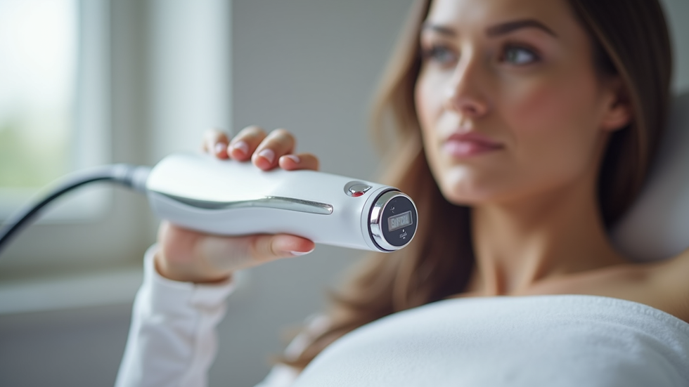 Close-up view of a professional laser hair removal device with a sleek design