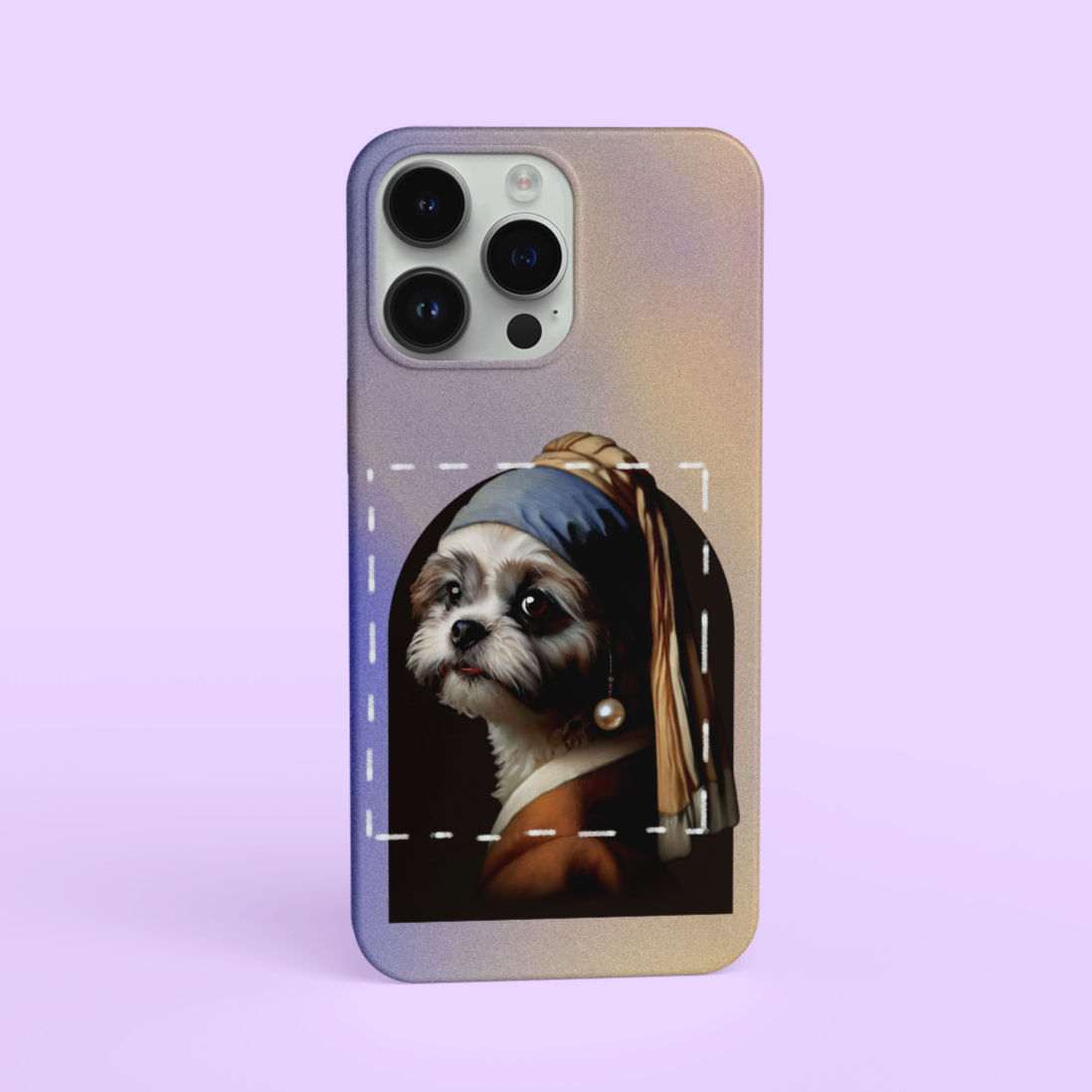 כיסוי לטלפון נערה עם עגיל הפנינה ממסוגר