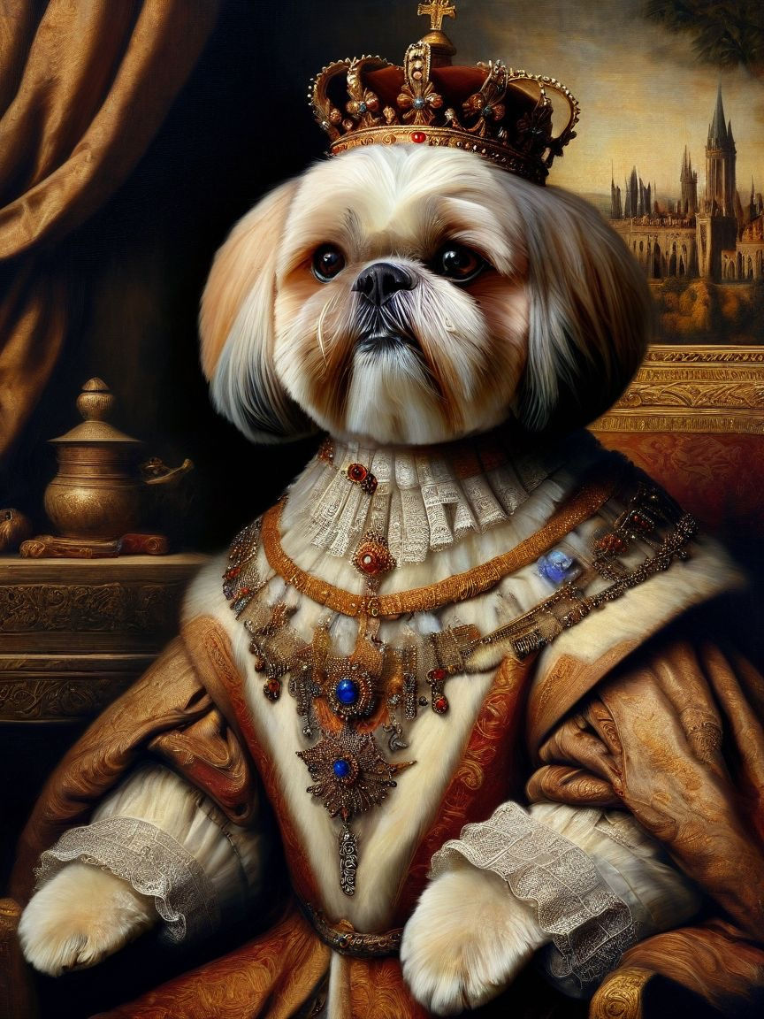 תמונה ממוזערת: דיוקן מלכותי מותאם אישית לחיית המחמד – ערכת צבע לפי מספר על קנבס