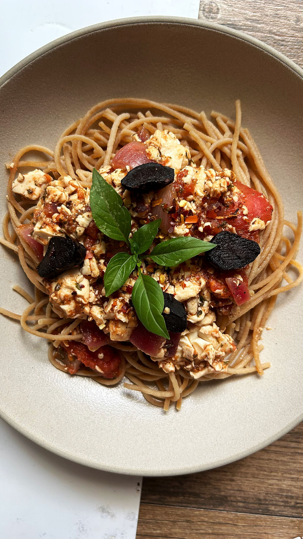 Black Garlic Vegan Marinara Pasta: