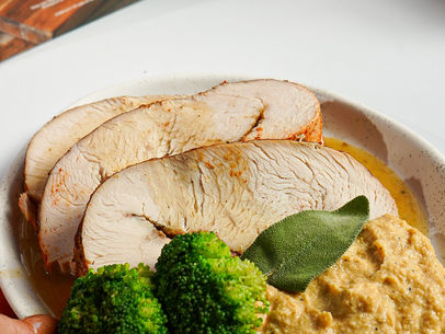 Turkey Breast Roast with Miso Butternut Squash Puree