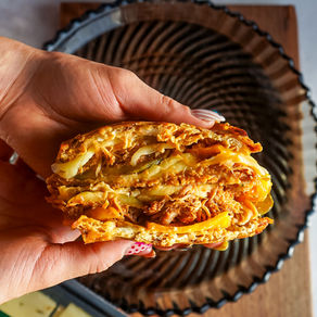 Pulled Pork Grilled Waffle Cheese