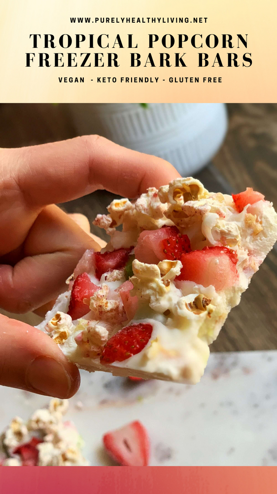 Tropical Popcorn Freezer Bark Bars (Vegan & Low Carb)