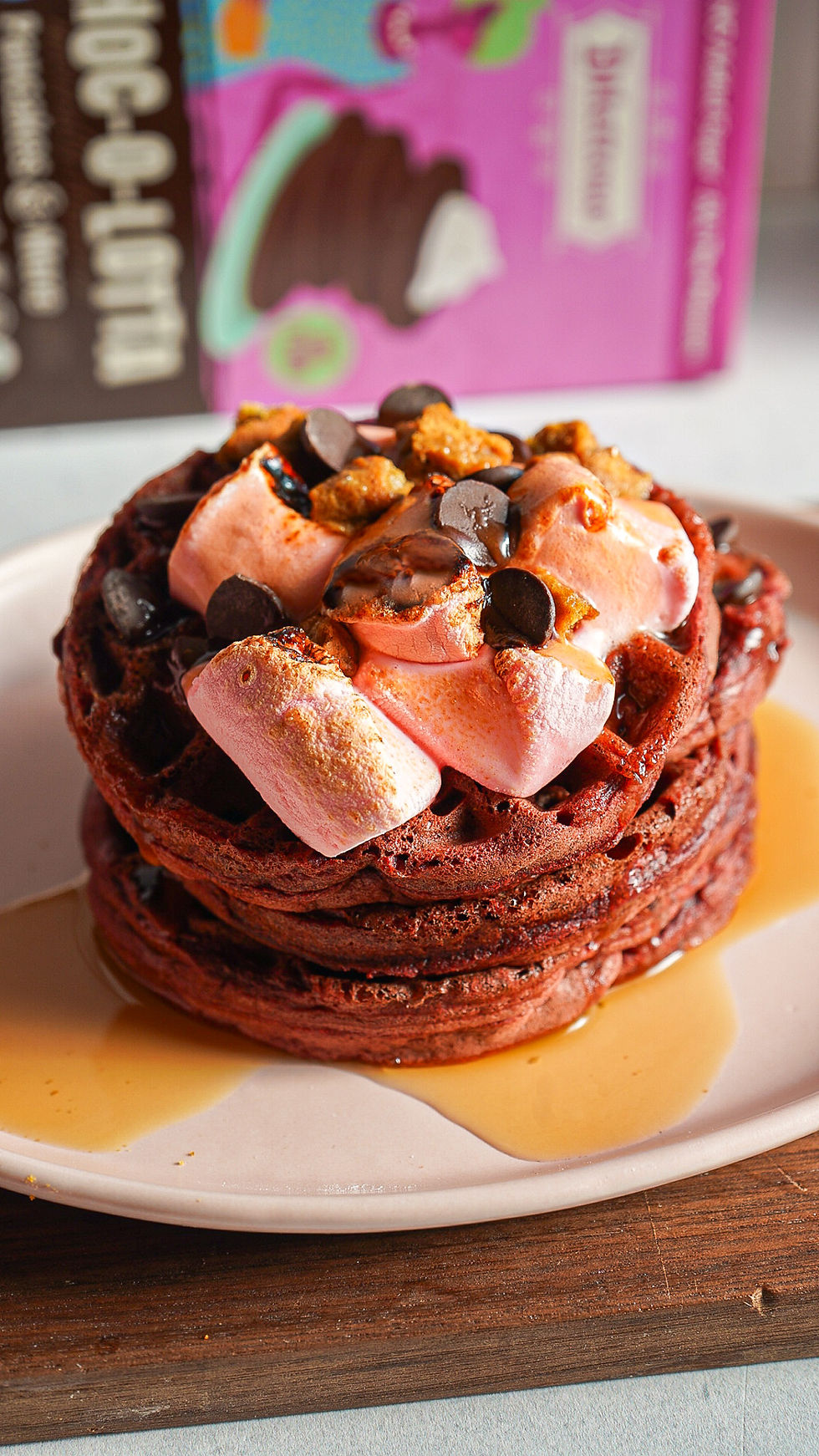 Red Velvet S'mores Waffles