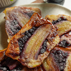 Blueberry Banana Cheesecake Upside Down Puff Pastry