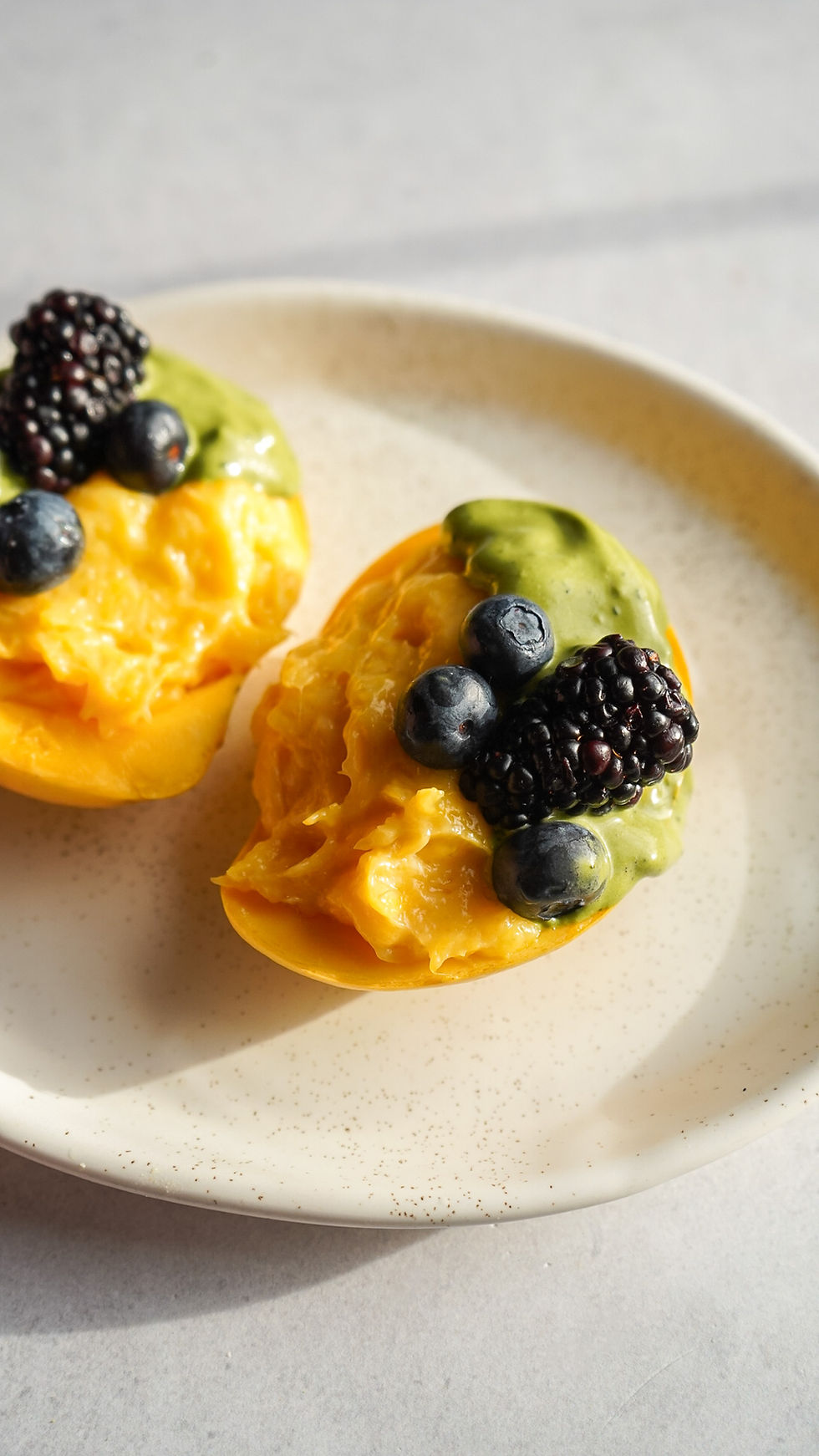 Vanilla Matcha Mango Possets