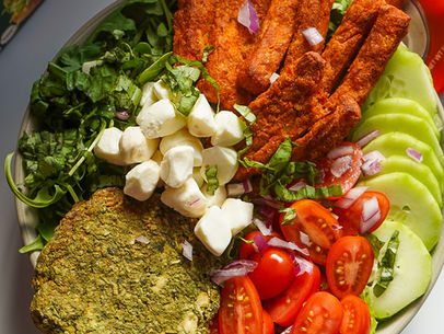 Caprese Veggie Burger Salad Bowl