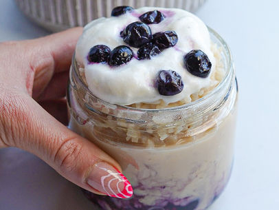 Honeydew Blueberry Rice Pudding