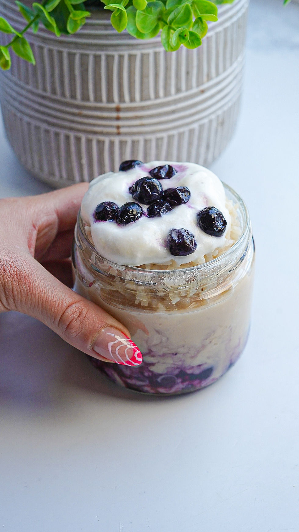 Honeydew Blueberry Rice Pudding