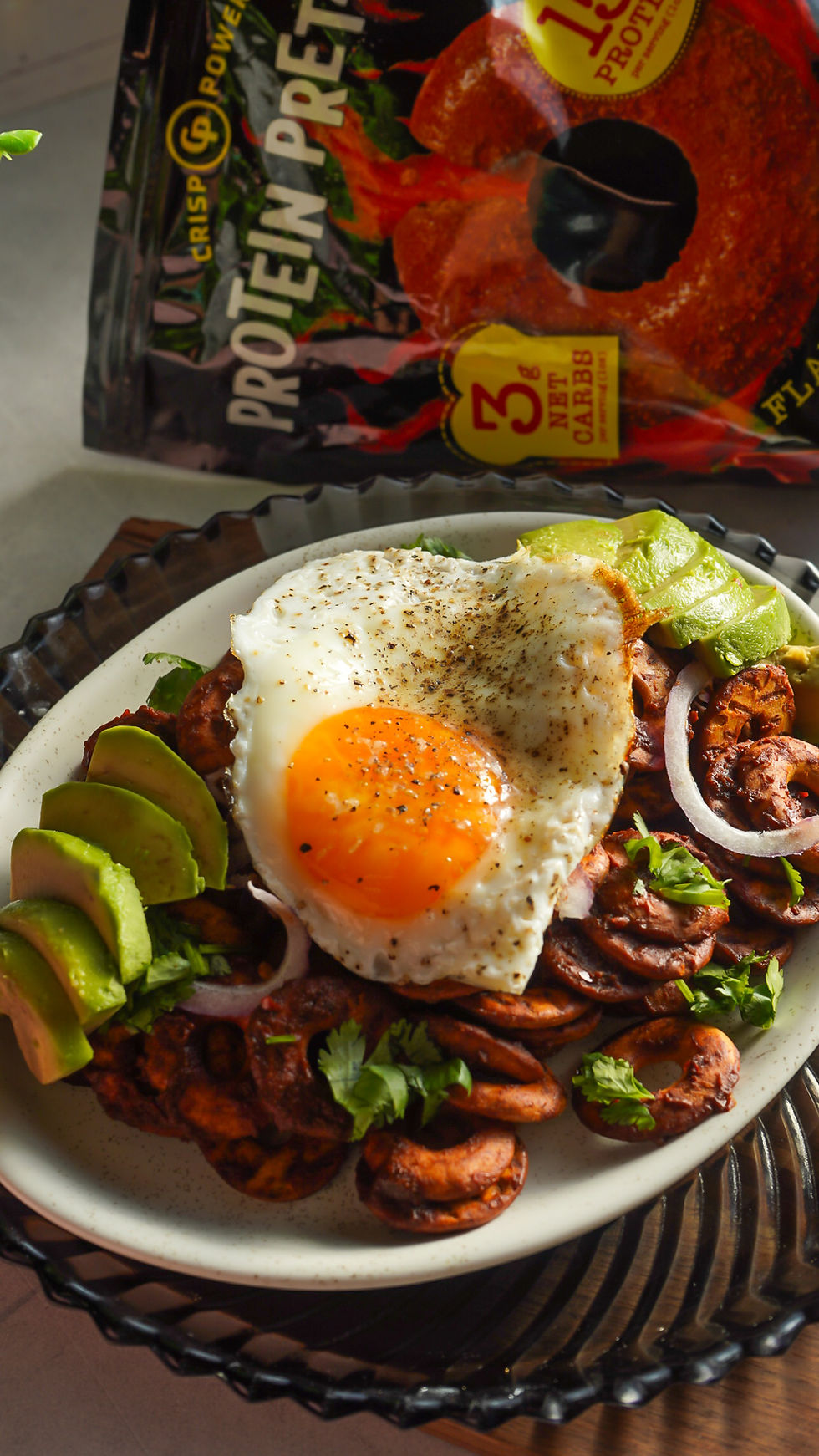 Flamin Crunch Pretzel Chilaquiles