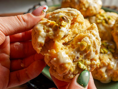 Blood Orange Pistachio Coconut Cookies