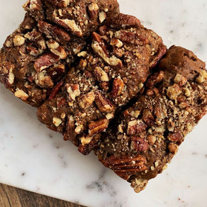 Chocolate Candied Pecan Caramel Loaves (Gluten Free & Low Sugar)