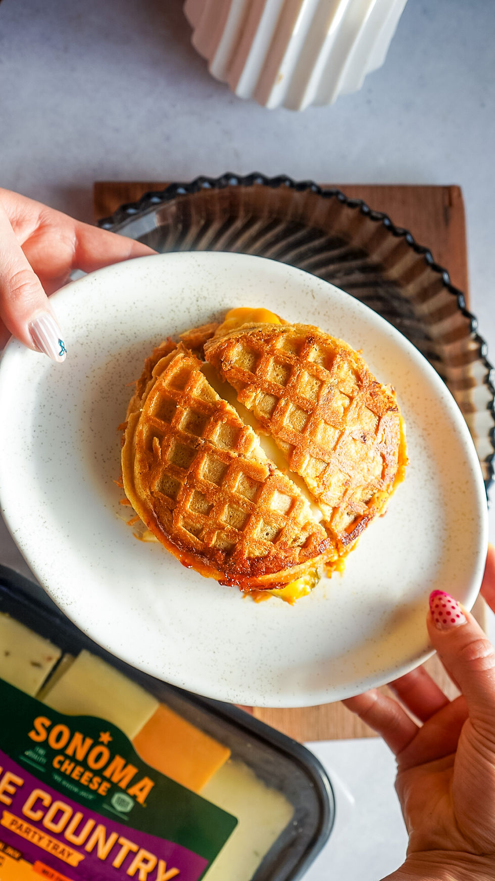 Pulled Pork Grilled Waffle Cheese