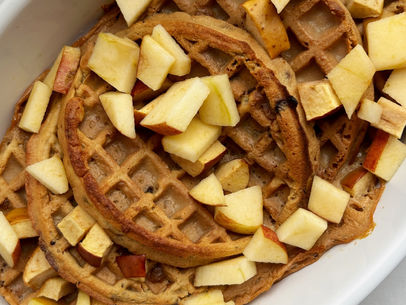 Apple Butterscotch Waffle Casserole