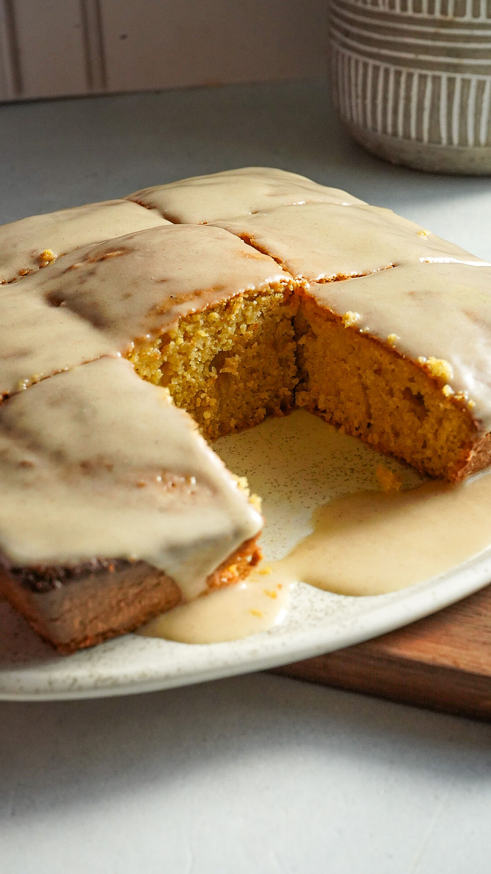 Horchata Glazed Cornmeal Cake