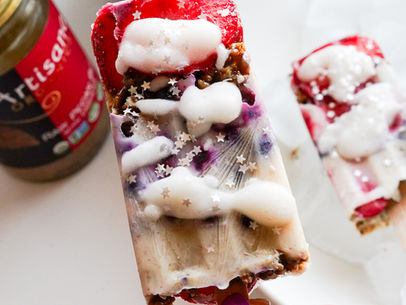 Berry Granola "Cheesecake" Protein Popsicles