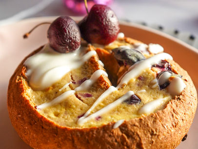 Cheesecake Stuffed Cinnamon Bagel