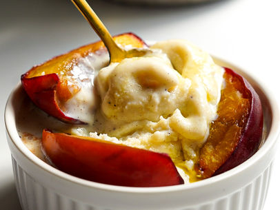 Olive Oil Peach Salted Vanilla Ice Cream