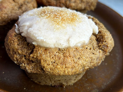 Pumpkin Cheesecake Glazed Muffins