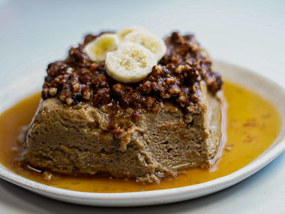 Chocolate Banana Foster Custard