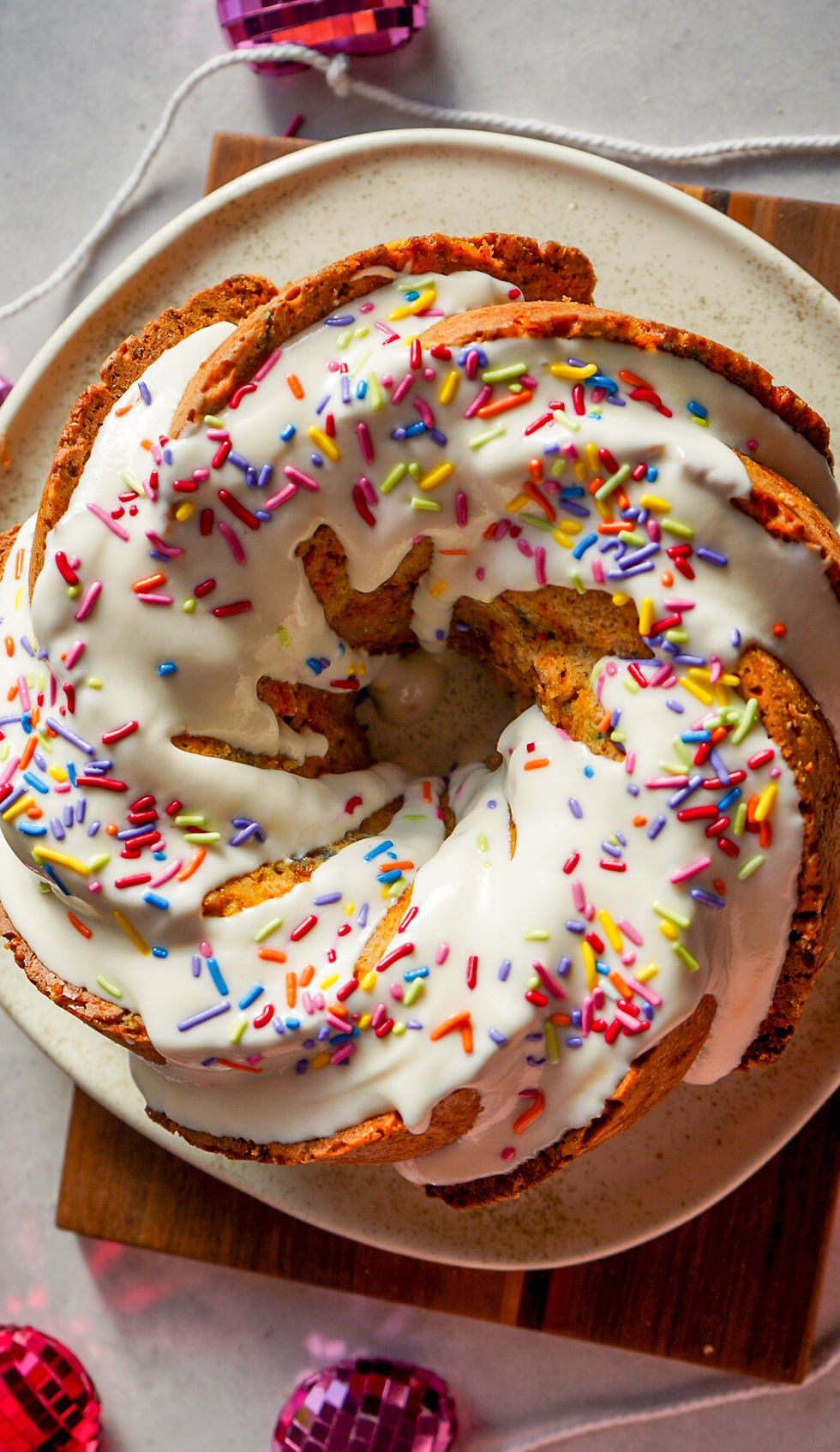 Birthday Cake Almond Bundt Cake