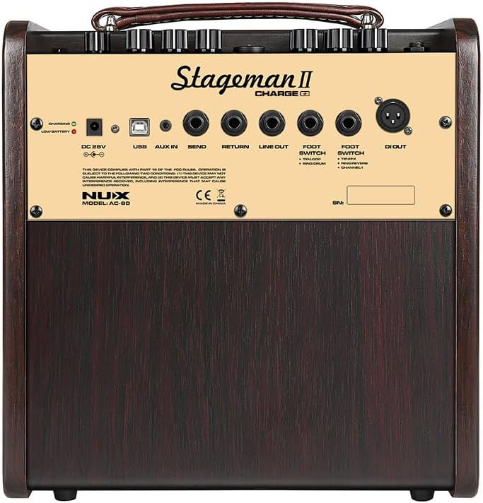 Thumbnail: NUX Stageman II AC-80 80W Bluetooth Battery/DC Acoustic Guitar Amplifier