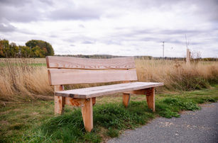 British larch bench at Hemington Natural Burial 