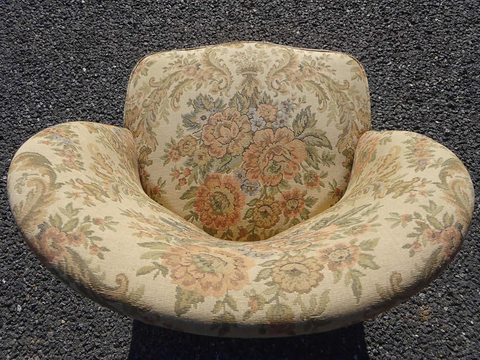 Miniature : Fauteuil crapaud vue de dessus, dossier incurvé