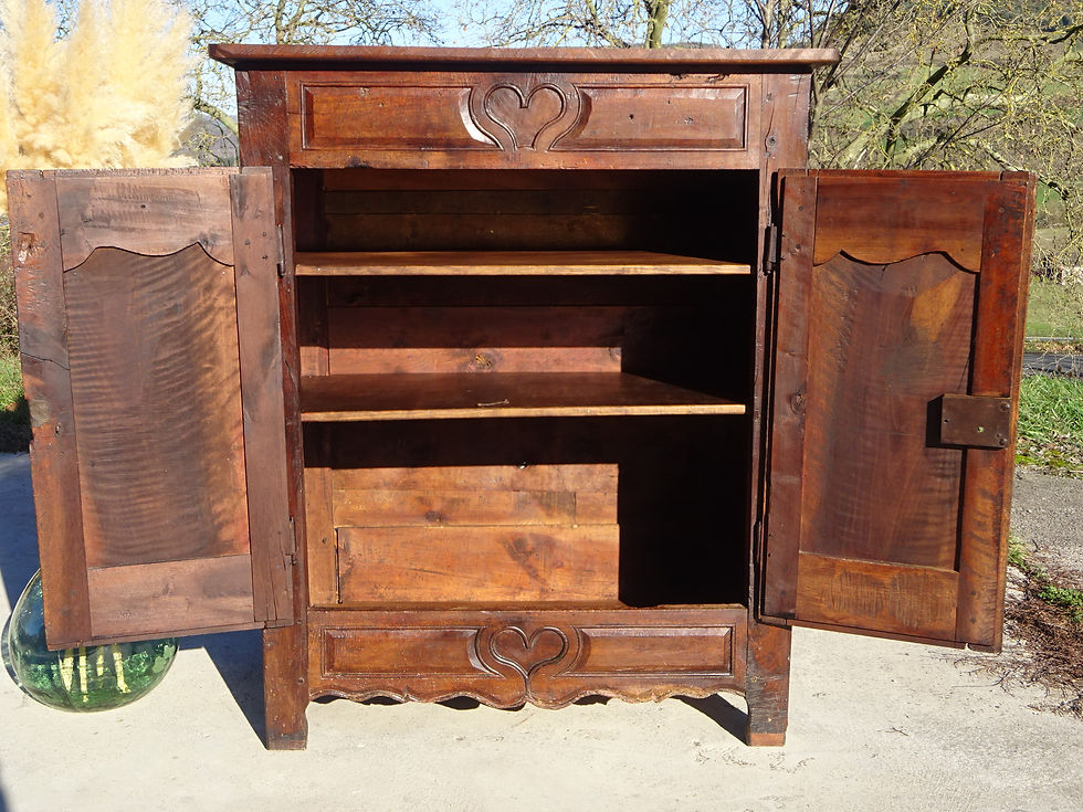 Miniature : Buffet haut, 2 portes, antique, ferrures en fer forgé d'origine