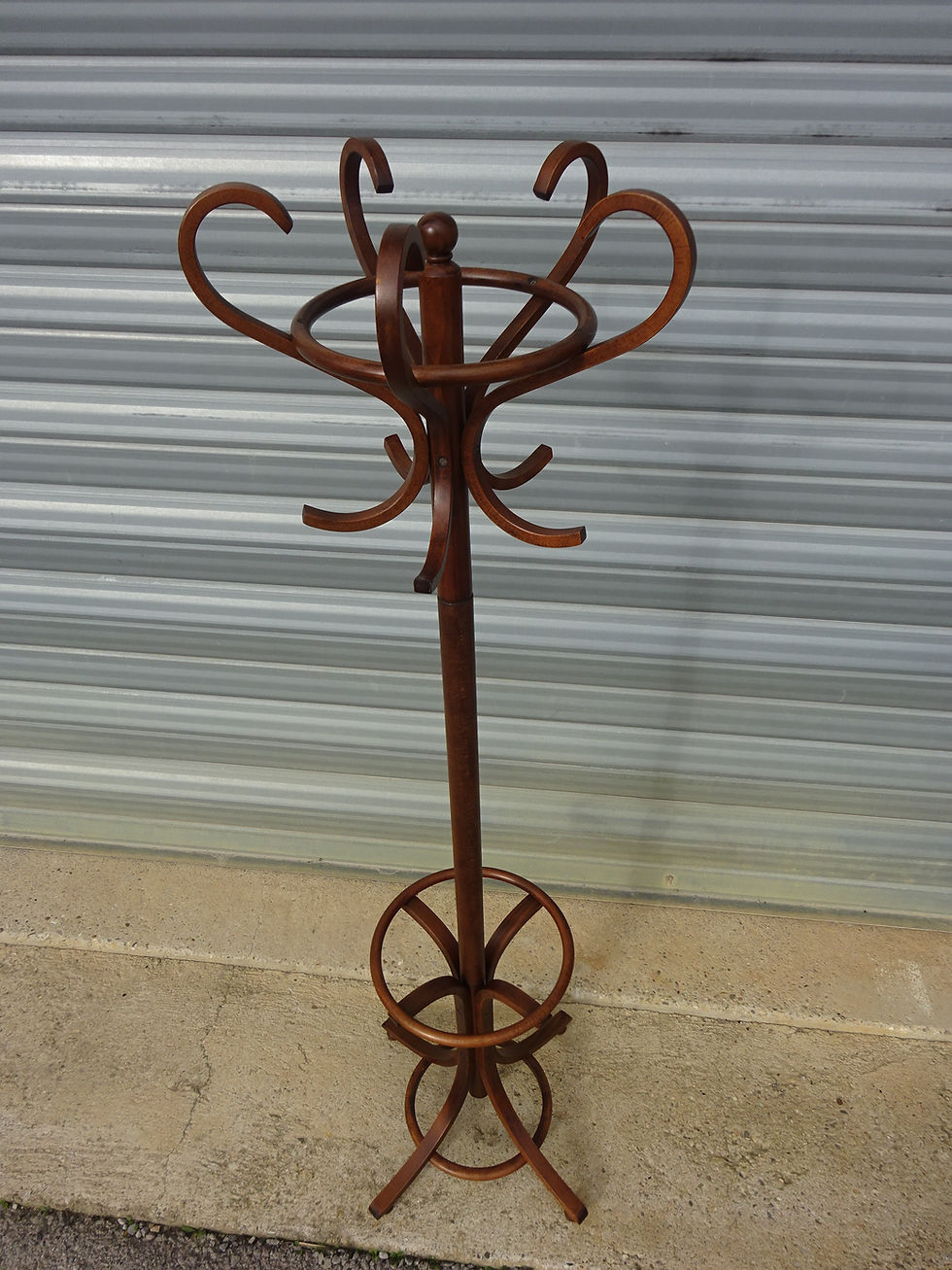 Miniature : porte-manteau perroquet sur pied, tout en bois, vue de dessus
