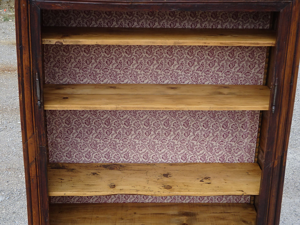 Miniature : intérieur armoire Louis XIII, lingère, 4 étagères ajustables en bois blanc