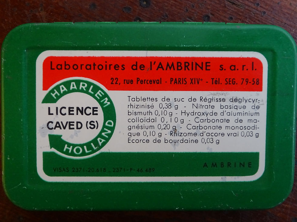 Miniature : boite en métal des années 1950, tablettes suc de réglisse