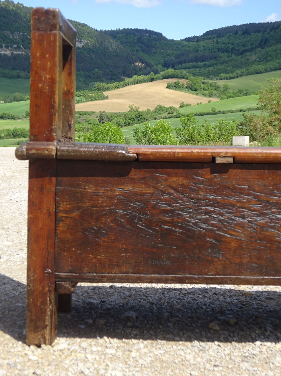 Grand banc rustique en chêne massif, antiquité