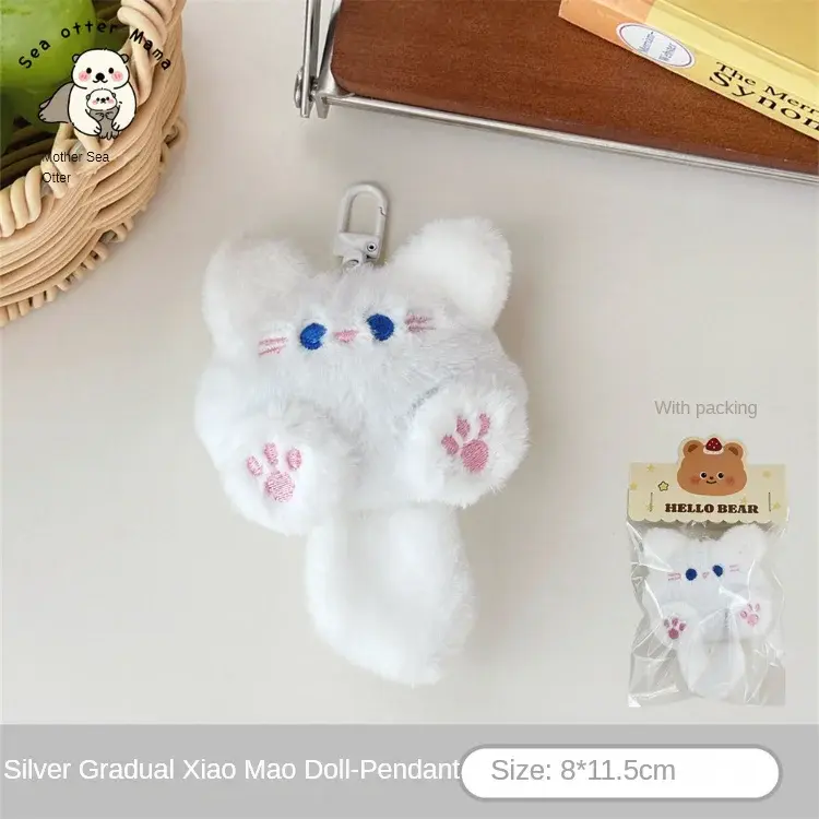 Thumbnail: Cute Plush Cat Doll Pendant Girl Backpack Doll Pendant Couple Bag Keychain