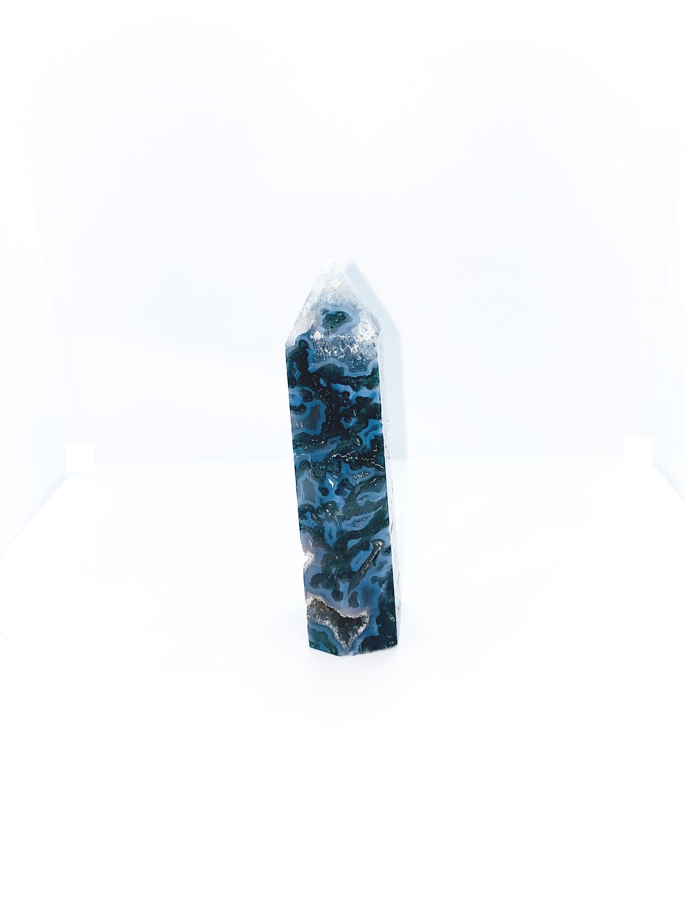 Thumbnail: Moss Agate Druzy Obelisk