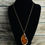 Thumbnail: Orange Agate Natural Slice Pendant - 18K Gold Plated (925) Chain