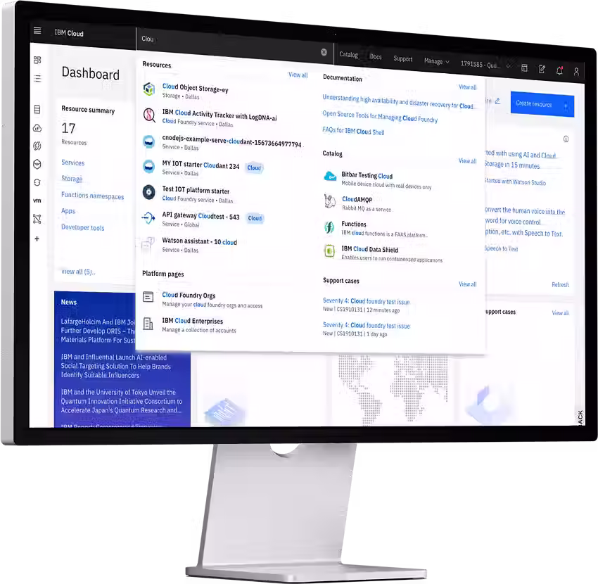 IBM Cloud Mockup global search.avif