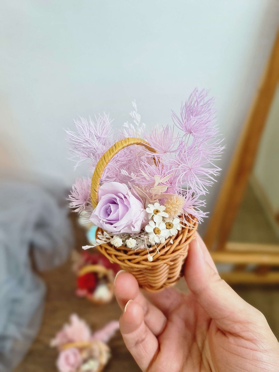 縮圖：Miniature Flower Basket Magnet