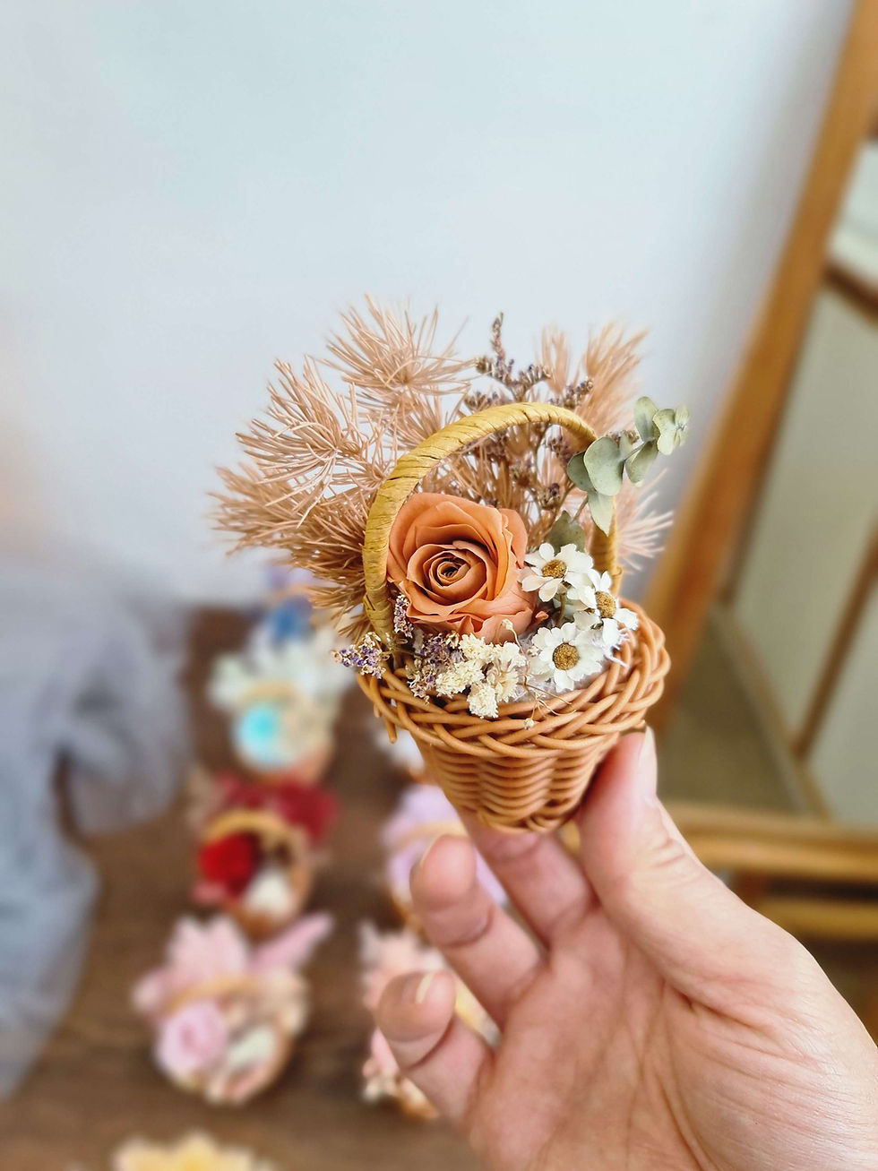縮圖：Miniature Flower Basket Magnet