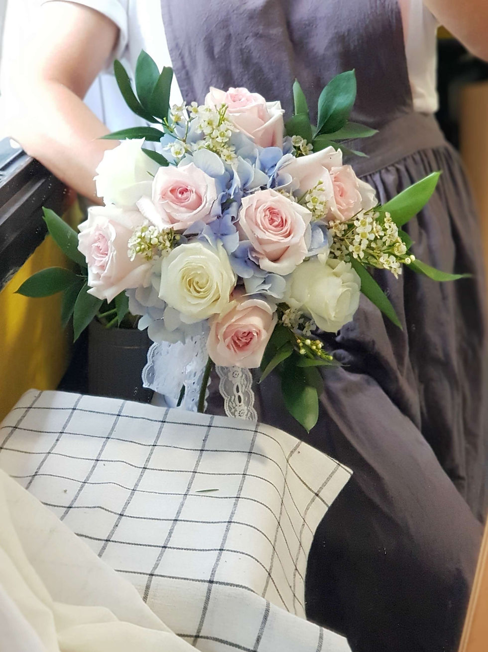 Thumbnail: Pastel Blue Round Bridal Bouquet