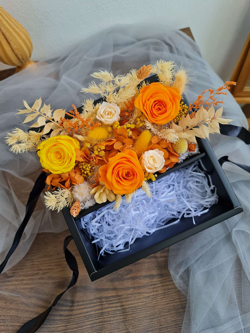 Thumbnail: Preserved Money Flower Box - Orange Yellow (Cash Not Included)