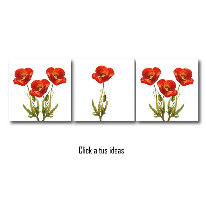 tríptico/Flores rojas