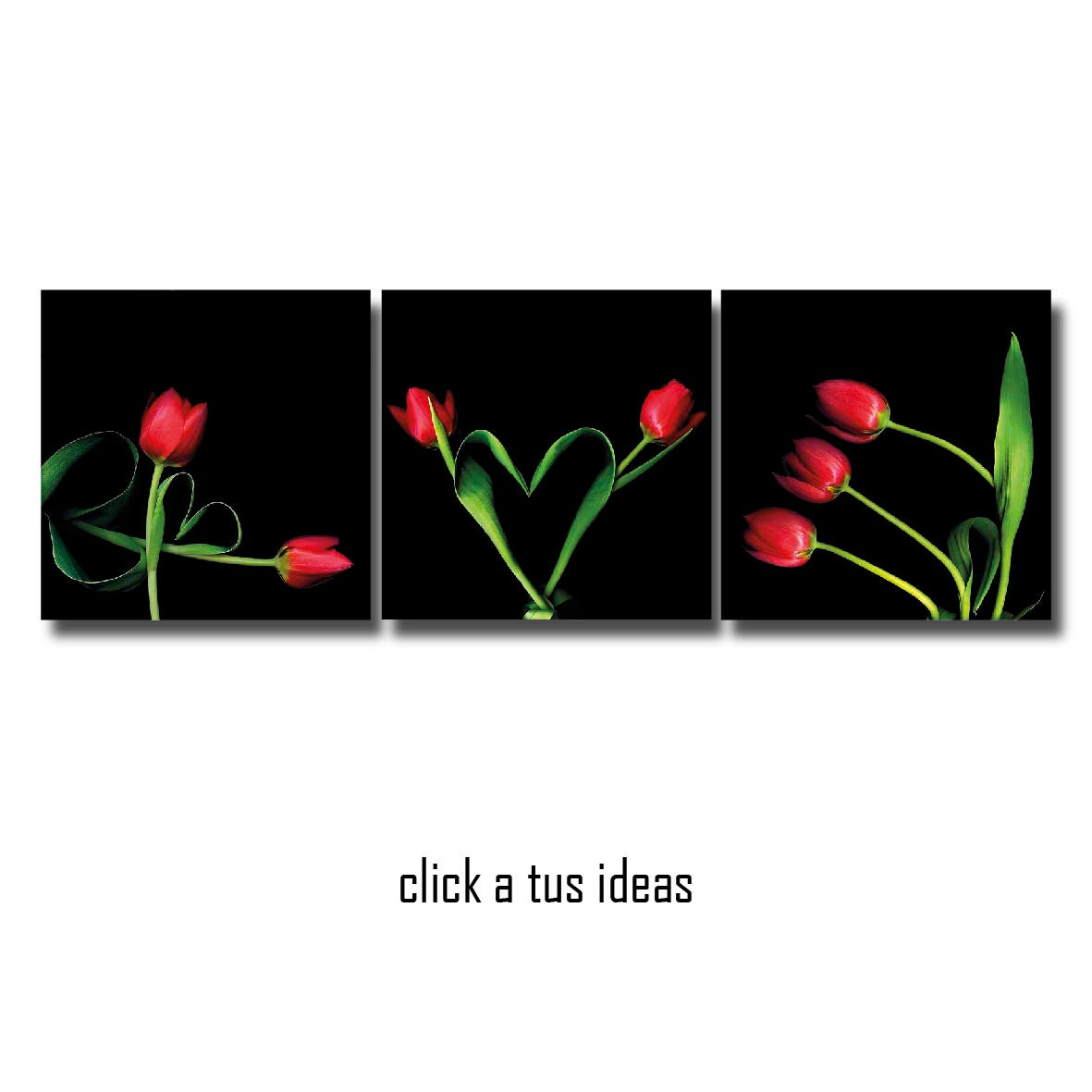 Tríptico/Flores rojas