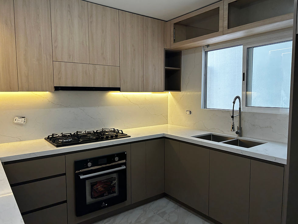 Miniatura: Cocina Moderna en L con barra (26 pies, 8 metros)