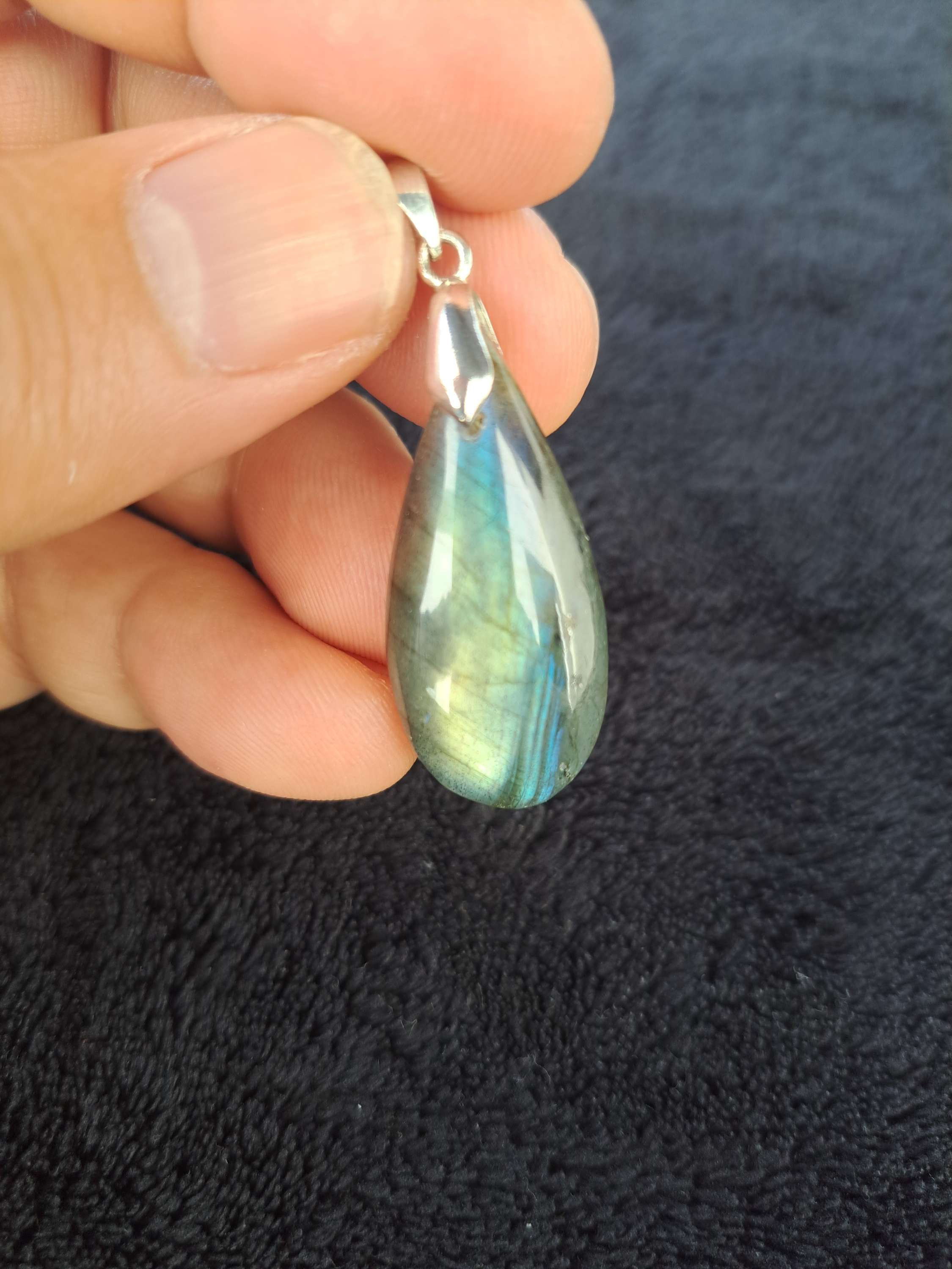 Pendentif Labradorite full bleu n°110