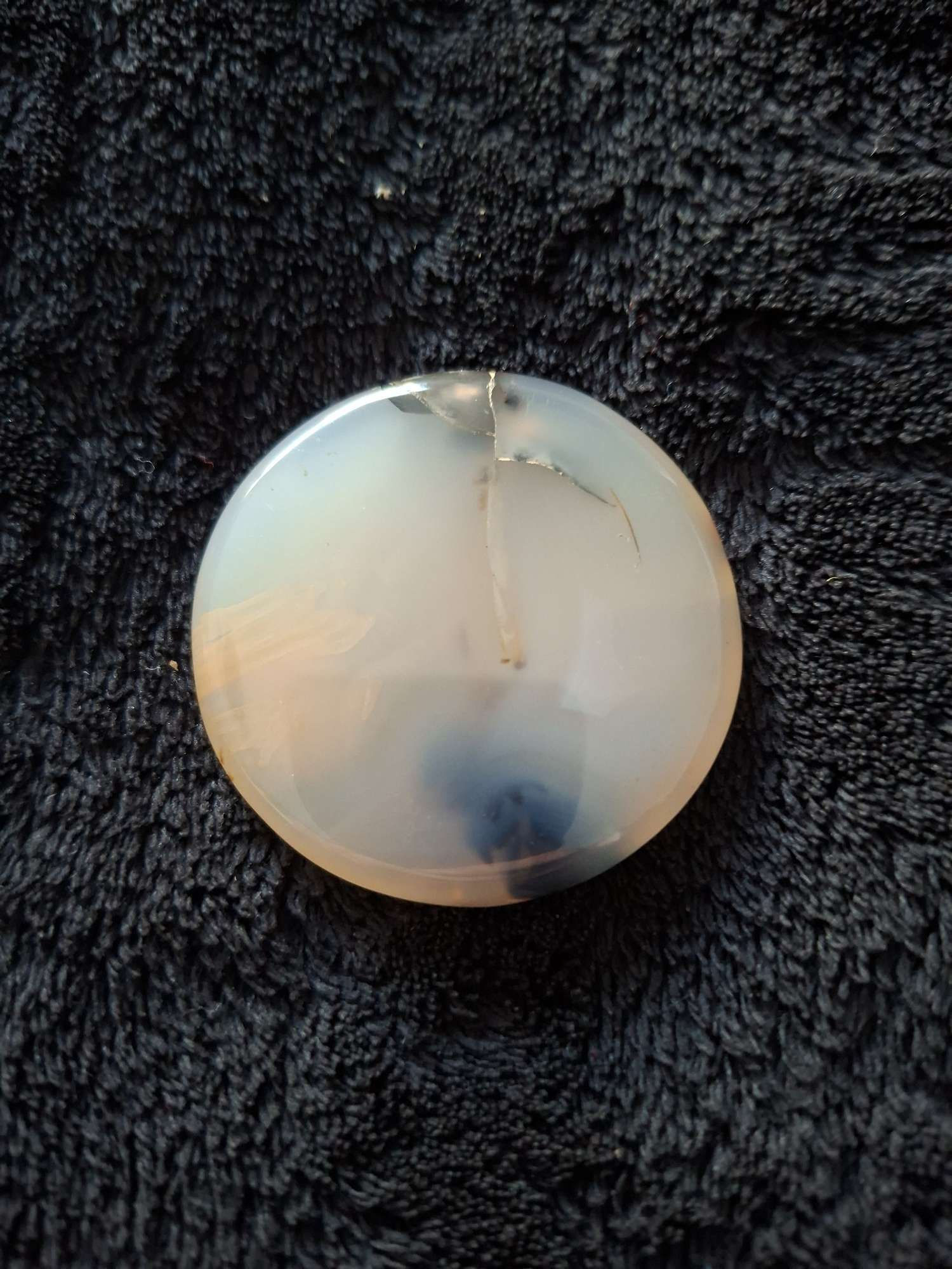 Galet Agate Dendritique Rond et Plat n°1