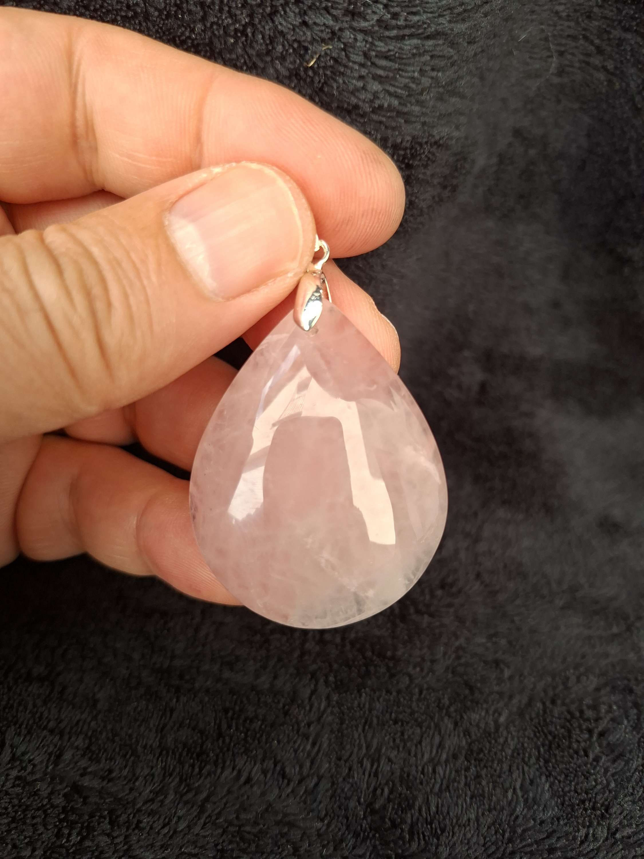 Pendentif Quartz Rose xl n°4