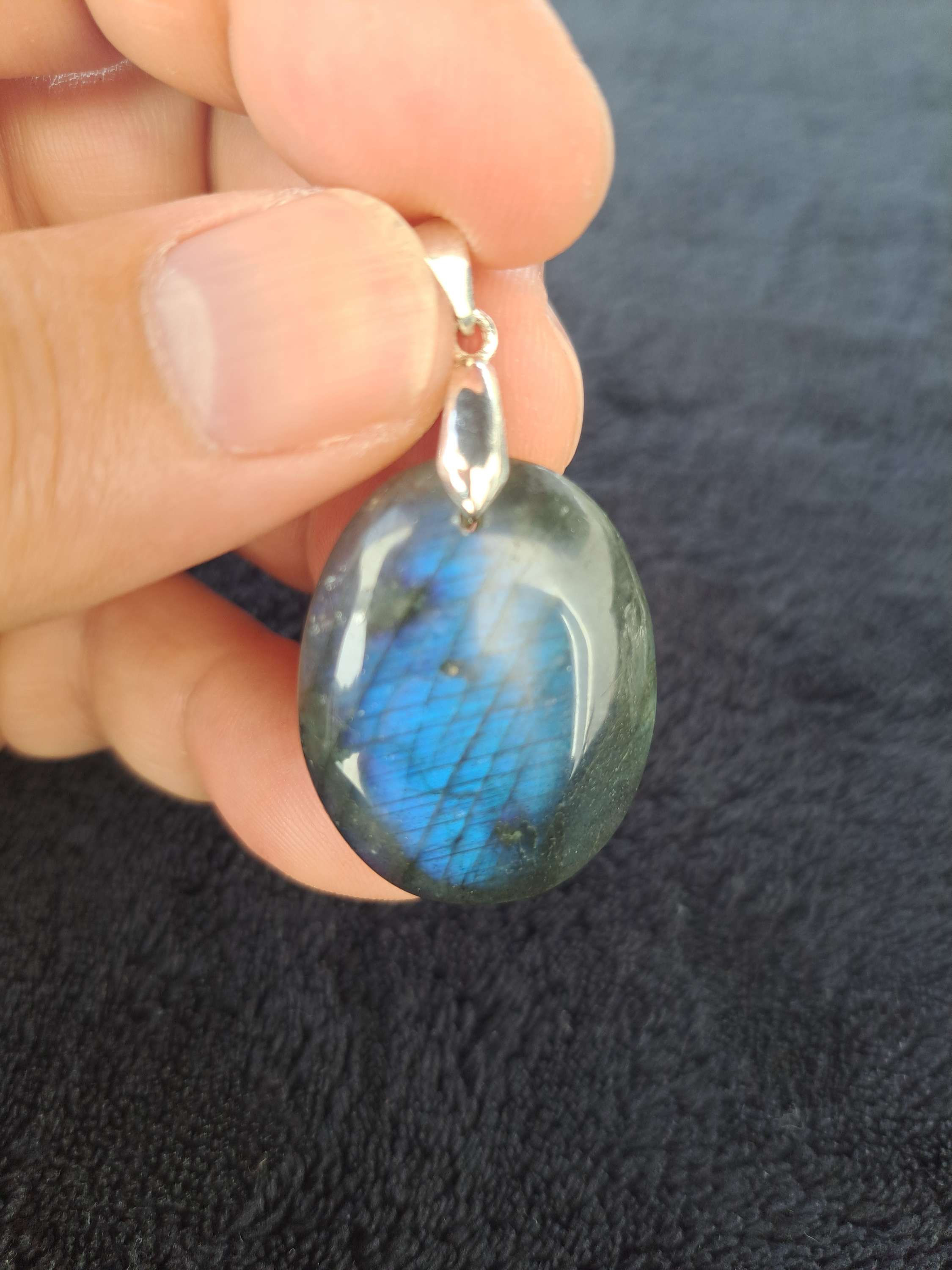 Pendentif Labradorite full bleu n°98
