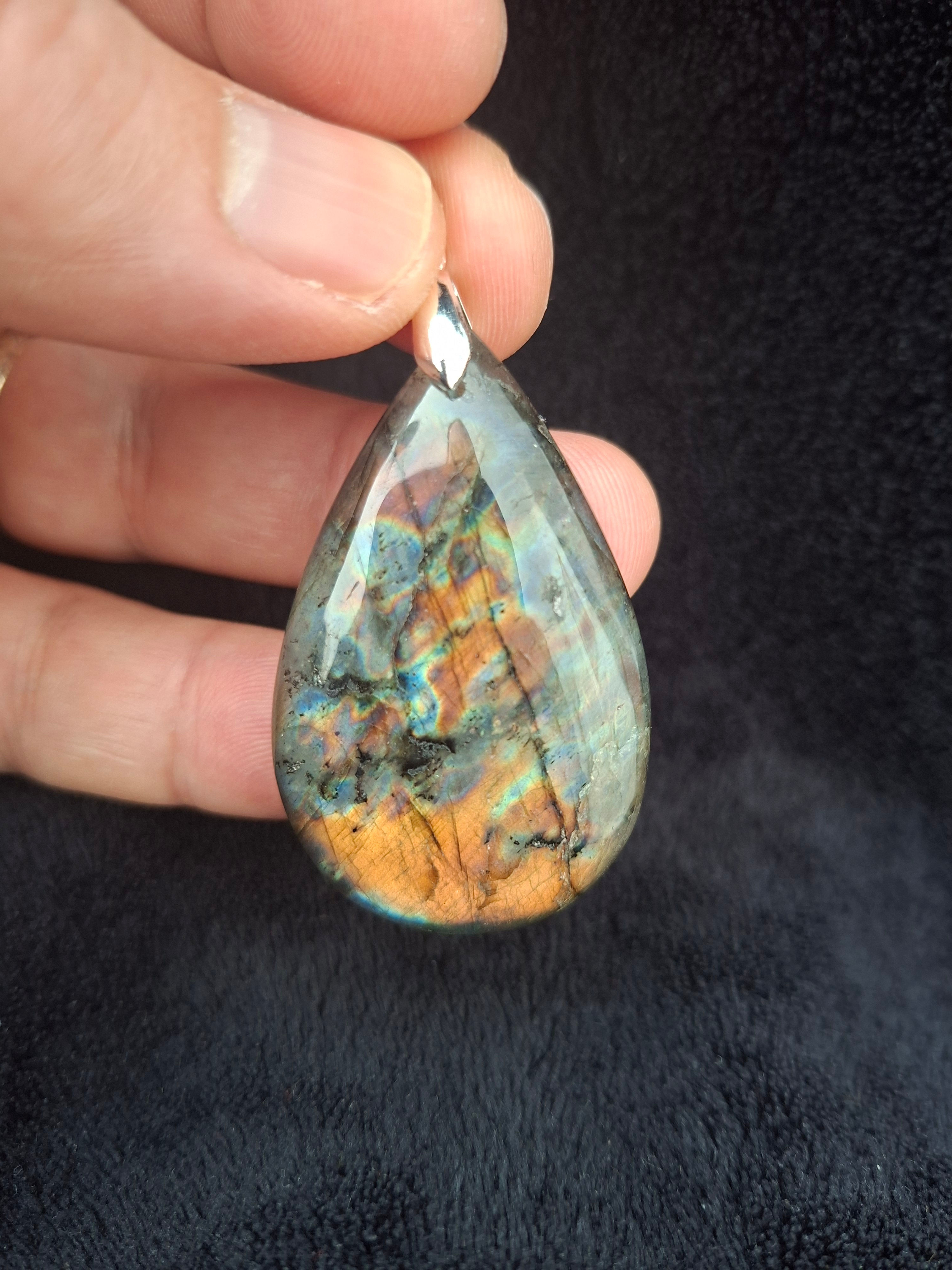 Pendentif Labradorite/Spectrolite xl n°136