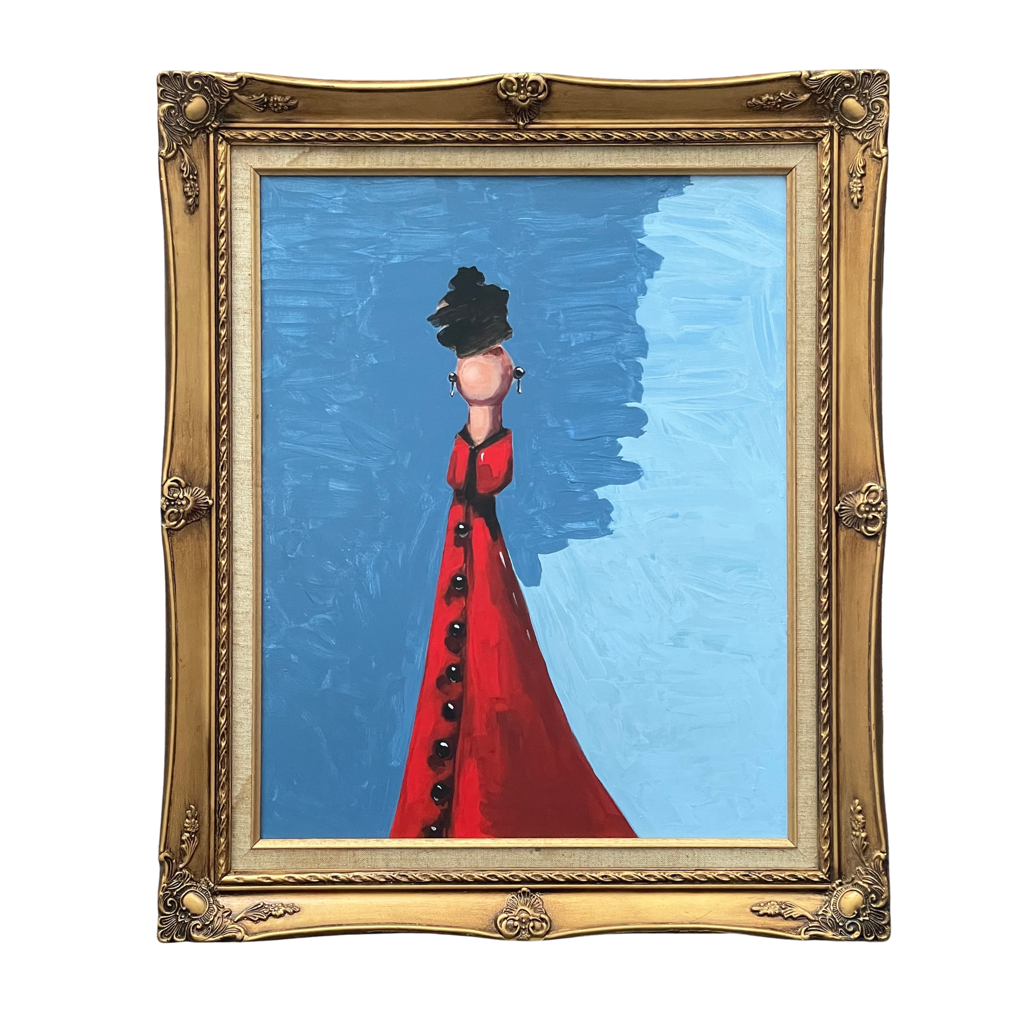 Woman in red coat